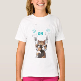 モダン前向きつる引用文Tシャツ Tシャツ