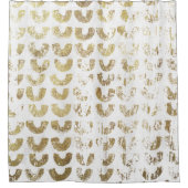 モダン動揺して金ゴールドパターン – スマイル シャワーカーテン (正面)