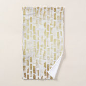 モダン動揺して金ゴールドパターン – 垂直ストローク バスタオルセット (ハンドタオル)