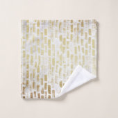 モダン動揺して金ゴールドパターン – 垂直ストローク バスタオルセット (ウォッシュタオル)