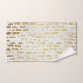 モダン動揺して金ゴールドパターン – 垂直ストローク バスタオルセット (ハンドタオル)