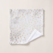 モダン動揺して金ゴールドパターン – 白抜きドット バスタオルセット (ウォッシュタオル)