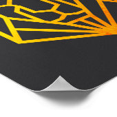 モダン動物抽象芸術金ゴールド幾何学ライオンアート ポスター (角)