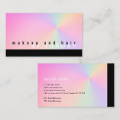 モダン勾配カラフルホログラフィックメイクアップ 名刺 (正面/裏面)