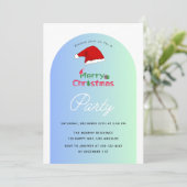 モダン勾配クリスマスパーティの招待状 招待状 (スタンド正面)