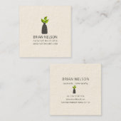 モダン医エレガント学ミニマリスト スクエア名刺 (正面/裏面)