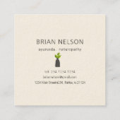 モダン医エレガント学ミニマリスト スクエア名刺 (裏面)