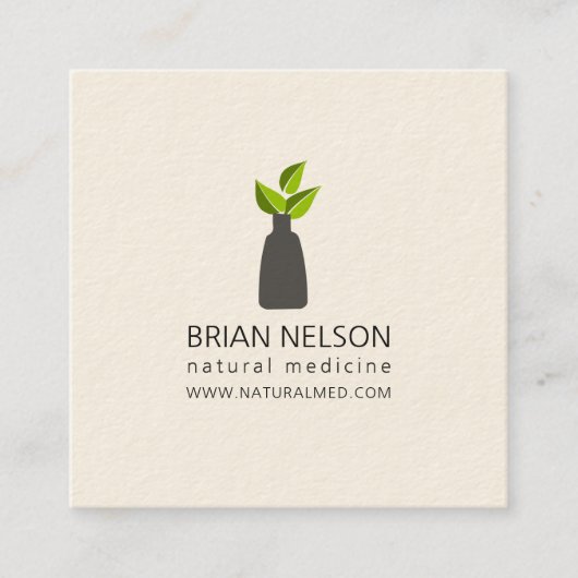 モダン医エレガント学ミニマリスト スクエア名刺 (正面)