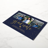 モダン卒エレガント業3写真部卒業 箔招待状 (回転した状態)