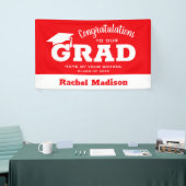 モダン卒業おめでとう赤と白 横断幕 (トレードショー)