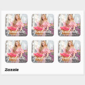 モダン卒業かわいらし発表写真 スクエアシール (シート)