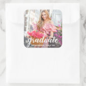 モダン卒業かわいらし発表写真 スクエアシール (バッグ)