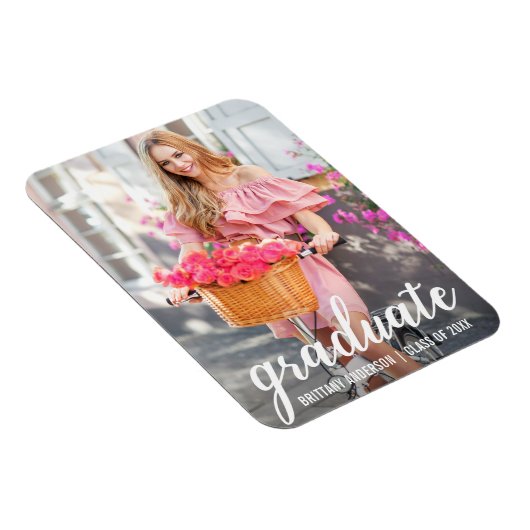 モダン卒業かわいらし発表写真 マグネット (右側)