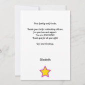 モダン卒業すごい卒業式ピンク サンキューカード (裏面)