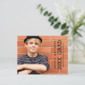 モダン卒業はっきりした党招待状 インビテーションポストカード (スタンド正面)