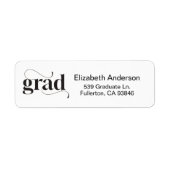 モダン卒業はっきりした招待状差出人住所 ラベル (正面)