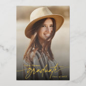 モダン卒業エレガントパーティーの写真 箔招待状 (正面)