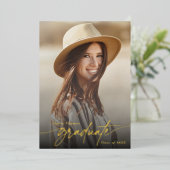 モダン卒業エレガントパーティーの写真 箔招待状 (立ち正面)