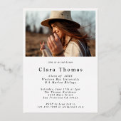 モダン卒業エレガントパーティーの写真 箔招待状 (裏面)