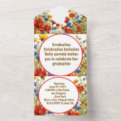 モダン卒業エレガント党招待状 オールインワン招待状 (内側)