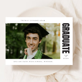 モダン卒業エレガント 案内状