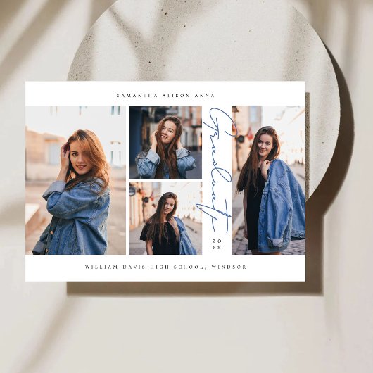 モダン卒業エレガント 案内状