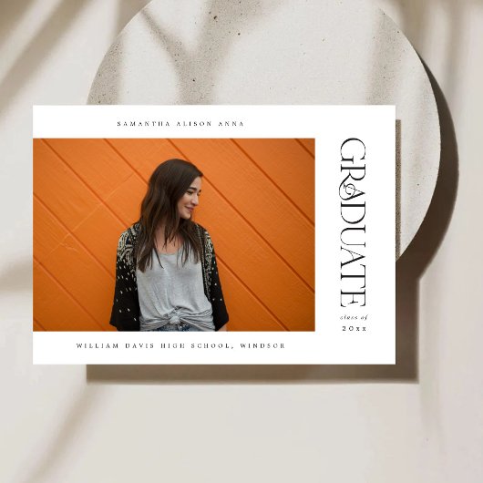 モダン卒業エレガント 案内状