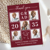 モダン卒業カスタム6枚写真コラージュありがとう ポストカード