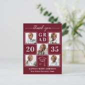 モダン卒業カスタム6枚写真コラージュありがとう ポストカード (スタンド正面)
