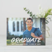 モダン卒業カッコいい発表フォトカードW 案内状 (スタンド正面)