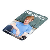 モダン卒業カッコいい発表写真WT マグネット (左側)