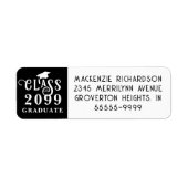 モダン卒業クラス年カスタム色ラベル ラベル (正面)