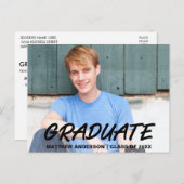 モダン卒業クール党招待状 インビテーションポストカード (正面/裏面)