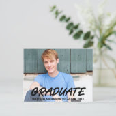 モダン卒業クール党招待状 インビテーションポストカード (スタンド正面)