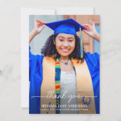 モダン卒業シンプルカスタム写真卒業 サンキューカード (正面)
