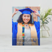 モダン卒業シンプルカスタム写真卒業 サンキューカード (スタンド正面)