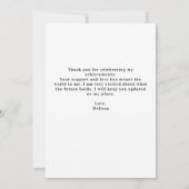 モダン卒業シンプルカスタム写真卒業 サンキューカード (裏面)