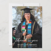 モダン卒業シンプルカスタム写真集 サンキューカード (正面)