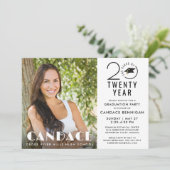 モダン卒業スタイリッシュ年写真 招待状 (スタンド正面)