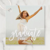 モダン卒業パーソナライズされた写真卒業 フェイバータグ (正面)