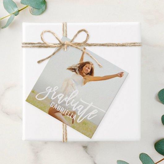 モダン卒業パーソナライズされた写真卒業 フェイバータグ