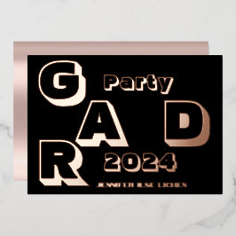 モダン卒業パーティー 箔招待状