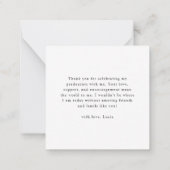 モダン卒業写真の予算ありがとう ノートカード (裏面)