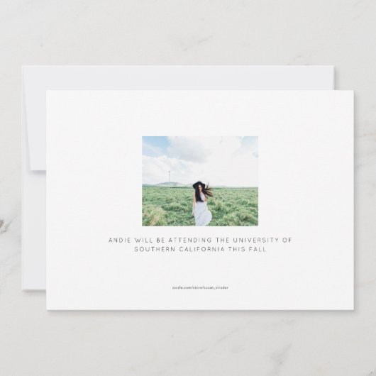 モダン卒業写真の完全卒業の発表 案内状 (裏面)