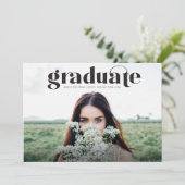 モダン卒業写真の完全卒業の発表 案内状 (スタンド正面)