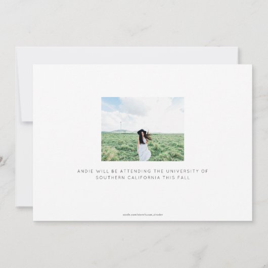 モダン卒業写真の完全卒業の発表 案内状 (裏面)