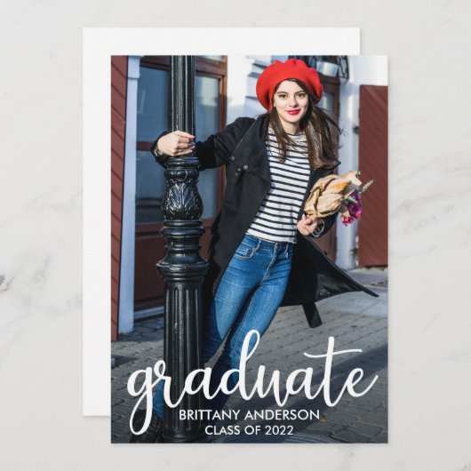 モダン卒業写真の発表 案内状 (正面/裏面)