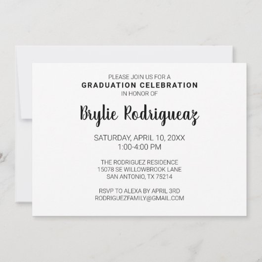 モダン卒業写真の発表 案内状 (裏面)