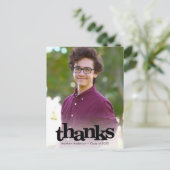 モダン卒業写真はっきりしたタイポグラフィ感謝していユー ポストカード (スタンド正面)