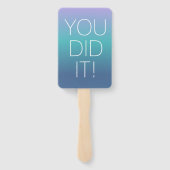 モダン卒業写真はっきりしたパーティー ハンドファン (裏面)